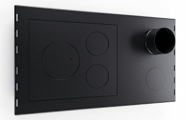 EEK A+ Küchenofen Holzherd ECO LUX INOX, Edelstahlbackfach, schwarz, rechte Version - 7,1 kW
