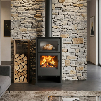 Preview: EEK A+ Kaminofen Victoria Regina F mit Backfach + ext. Zuluft - 8,7 kW