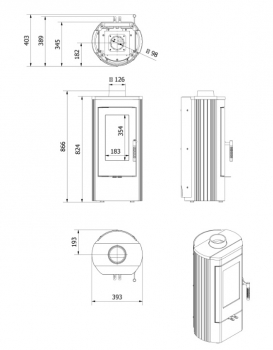 Preview: EEK A+ Gusskaminofen Kratki K12 mit 6kW