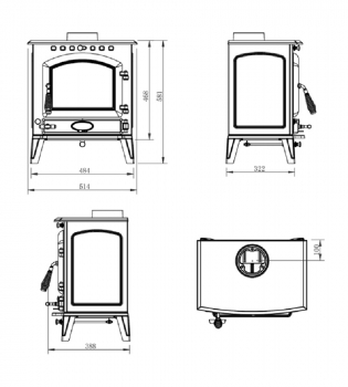 Preview: EEK A - Robuster Gusskaminofen Kenzo I mit 7,9 kW