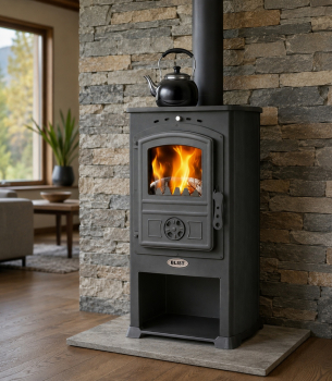 Preview: EEK A+ Kaminofen Modena 4.0 grau mit 7,4 kW