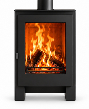 EEK A Kaminofen mit XL-Sichtscheibe Panadero NEVADA schwarz - 8,7 kW + ext. Zuluft