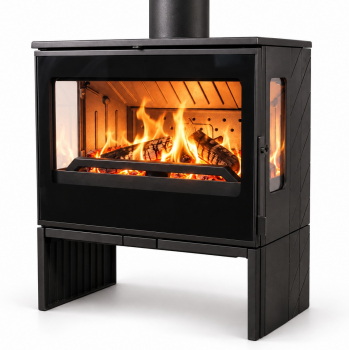 EEK A 3Scheiben-Gusskaminofen Plamen ECO 50, ext. Zuluft - 12kW