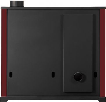 XL-Küchenofen Holzherd PR LUX INOX bordeaux, rechts mit Edelstahlbackfach - 9,4 kW
