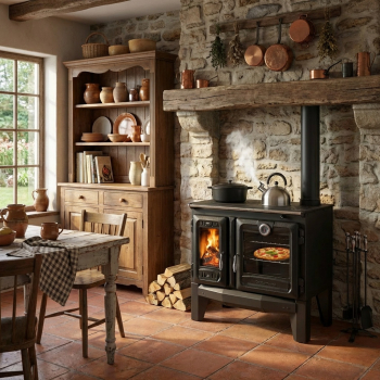 Preview: EEK A+ Premium-Holzherd Modell 216 mit 8,5kW - Bauart 1 - viel Gusseisen