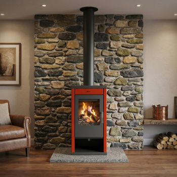 Preview: EEK A+ Kaminofen Victoria Vanessa Lux rot - 7,52 kW