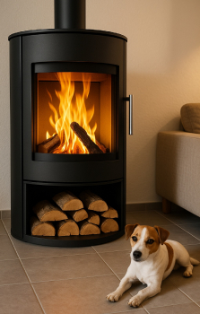 EEK A Ovaler Premium-Kaminofen Modell CN2 - XXL-Sichtglas mit 6,1 kW