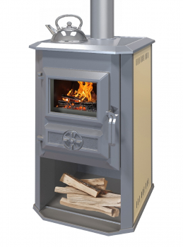 EEK A+ Kaminofen Pella G mit Herdplatte, creme - 5,4kW