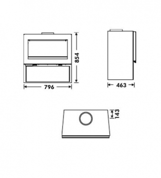 EEK A Design-Kaminofen Panadero FENIX 7,2 kW - raumluftunabh. EcoDesign
