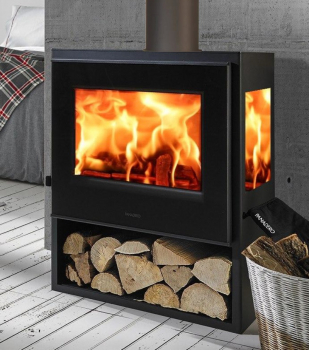 EEK A Kaminofen Panadero JAVA TRIVISION mit 3 Scheiben - 5,9 kW, raumluftunabh.