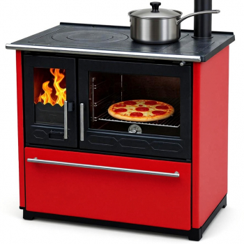 EEK A+ Küchenofen Holzherd Plamen 850 rot, rechte Version - 8 kW Dauerbrandherd