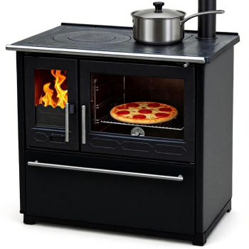 EEK A+ Küchenofen Holzherd Plamen 850 schwarz, rechte Version - 8 kW Dauerbrandherd