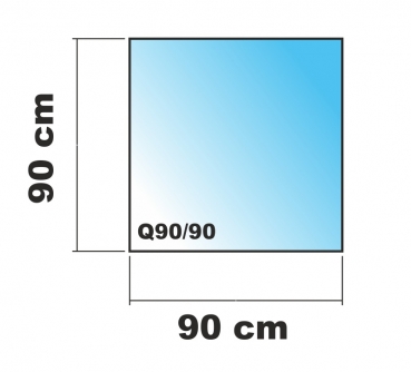 Quadrat 90x90cm Glas weiß - Funkenschutzplatte Kaminbodenplatte Glasplatte Ofenplatte