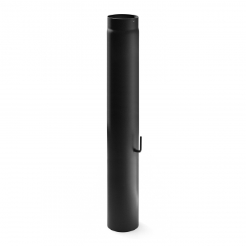150 mm - Rauchrohr mit Drosselklappe 1000 mm in Schwarz