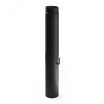 160 mm - Rauchrohr mit Drosselklappe 1000 mm in Schwarz