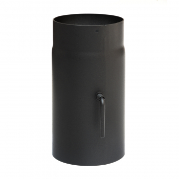 160 mm - Rauchrohr mit Drosselklappe 250 mm in Schwarz