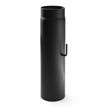 160 mm - Rauchrohr mit Drosselklappe 500 mm in Schwarz