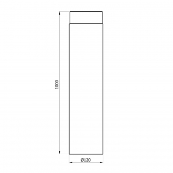 120 mm - Rauchrohr 1000 mm in Gussgrau