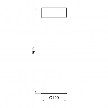 120 mm - Rauchrohr 500 mm in Schwarz