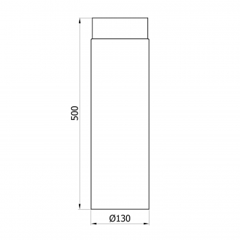 130 mm - Rauchrohr 500 mm in Schwarz
