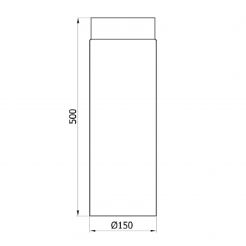 150 mm - Rauchrohr 500 mm in Gussgrau