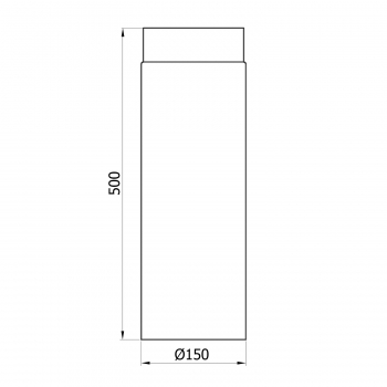 150 mm - Rauchrohr 500 mm in Schwarz