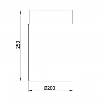 200 mm - Rauchrohr 250 mm in Schwarz