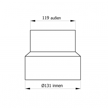 130 mm - 120 mm - Reduzierung in Schwarz