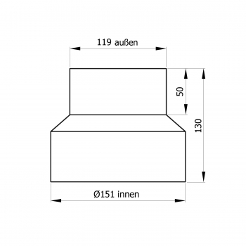 150 mm - 120 mm - Reduzierung in Gussgrau