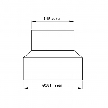 180 mm - 150 mm - Reduzierung in Gussgrau