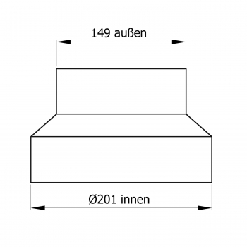 200 mm - 150 mm - Reduzierung in Gussgrau