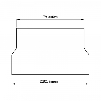 200 mm - 160 mm - Reduzierung in Schwarz