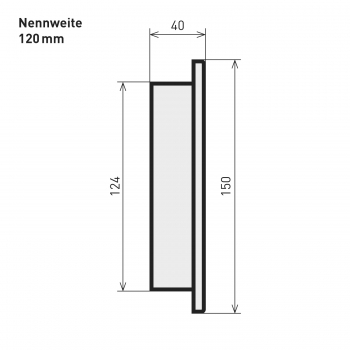 120 mm - Blindkappe in Schwarz