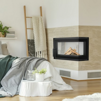 Preview: EEK A+ Kamineinsatz Kratki SIMPLE rechts 6 kW Ø 150
