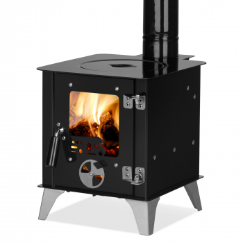 [B-Ware] Mini-Ofen "Tiny" mit Herdplatte, Zeltofen, Terrassenofen, Camping, Outdoor-Kamin