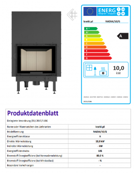 EEK A - Kamineinsatz Kratki Nadia 10 mit Schiebetür - 10 kW