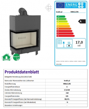 *EEK A - Eck-Kamineinsatz Kratki MBA 17 links mit 17 kW