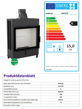 *EEK A - Kamineinsatz Kratki Lucy 15 mit 15 kW