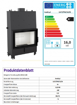 *EEK A+ - Wasserführender XXL-Kamineinsatz Kratki Lucy 16 PW mit 16 kW