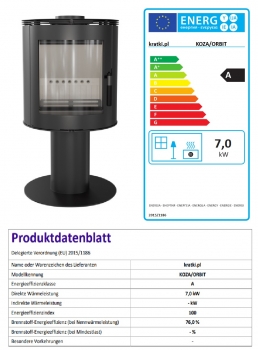 *EEK A - Kaminofen Kratki KOZA ORBIT - 7 kW