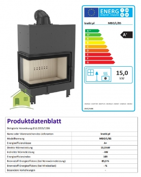 EEK A+ - Eck-Kamineinsatz Kratki MBO 15 links - 15 kW