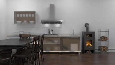 EEK A Kaminofen mit Backfach Victoria Deluxe F schwarz– 11kW