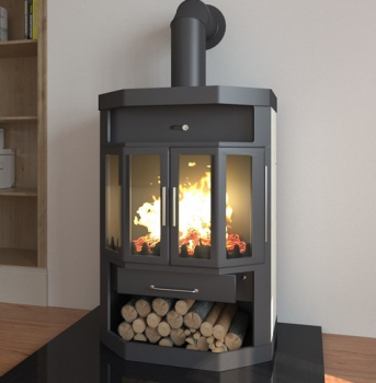 EEK A Wasserführender Kaminofen Victoria Grande Lux B mit Kachelverkleidung – 14kW