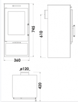 EEK A Kaminofen Panadero Zahara EcoDesign - 6,3 kW