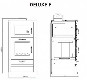 EEK A Kaminofen mit Backfach Victoria Deluxe F schwarz– 11kW