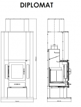 EEK A XXL-Kaminofen (185cm) Victoria Diplomat mit XXL-Brennraum schwarz– 14kW