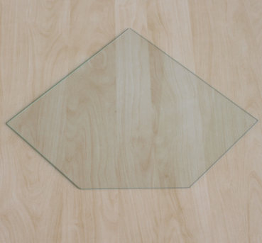 Fünfeck 110x110cm - Funkenschutzplatte Kaminbodenplatte Glasplatte