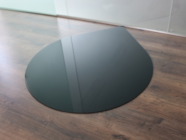 Tropfen 100cm Glas schwarz - Funkenschutzplatte Kaminbodenplatte Glasplatte