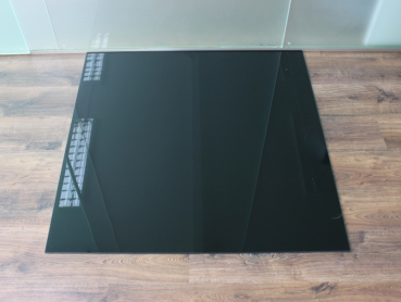 Quadrat 90x90cm Glas schwarz - Funkenschutzplatte Kaminbodenplatte Glasplatte Ofenplatte