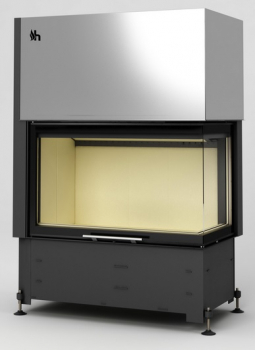 EEK A+ Eck-Kamineinsatz HAJDUK VOLCANO 2BPTh rahmenlose XXL-Scheibe, Schiebetür - 11 kW